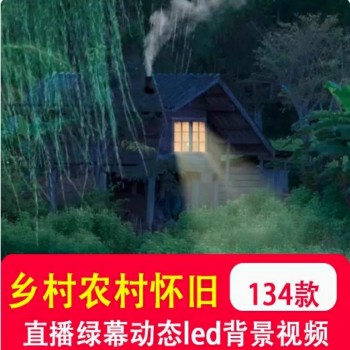 乡村农村怀旧老房子下雪风景手机绿幕直播动态背景竖屏短视频素材