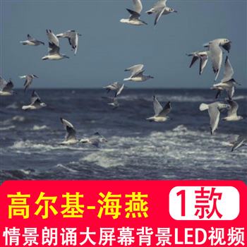 高尔基海燕朗诵配乐LED大屏幕背景文艺节目舞台表演制作视频素材