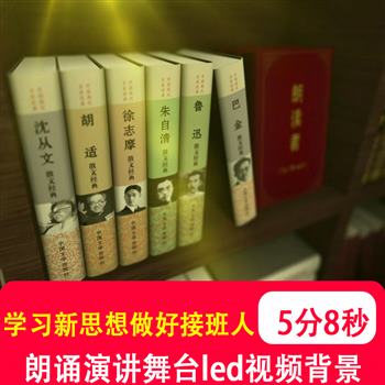 学习新思想做好接班人 读书阅读演讲朗诵伴奏led背景音乐视频制作
